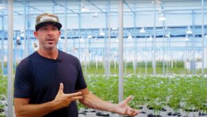 nuEra team member Andy D'Amico in front of grow operation